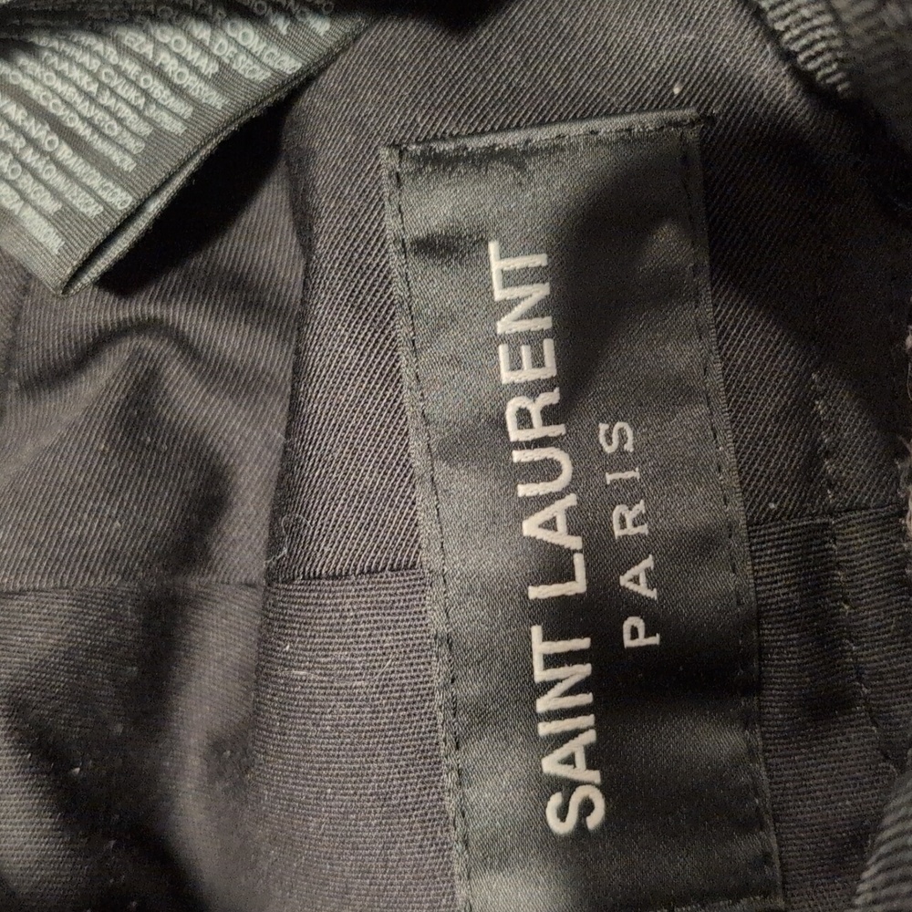 Saint Laurent SL Tweed Embroidered Baseball Hat Wool Alpaca 56 *Authenticated* - Picture 9 of 13